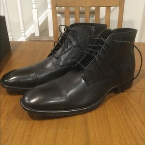 Johnston & Murphy mens black dress boots 9.5